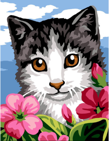 Kit canevas : 20x25 cm, N23 - chat