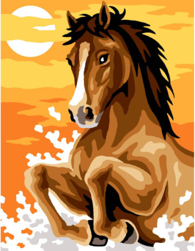 Kit canevas : 20x25 cm, N23 - galop