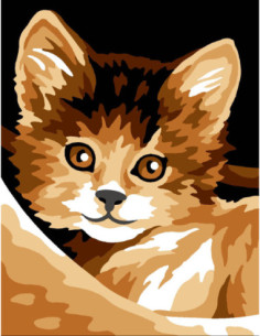 Kit canevas : 20x25 cm, N23 - repos félin