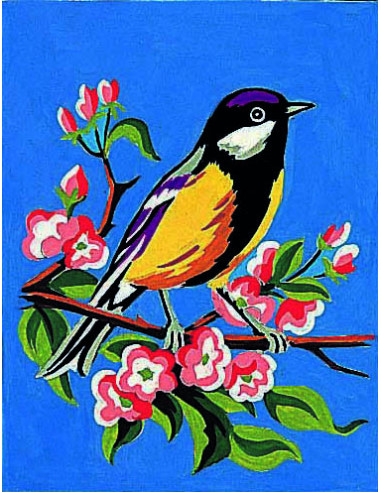 Kit canevas : 20x25 cm, Oiseau