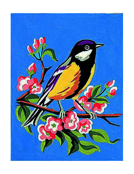 Kit canevas : 20x25 cm, Oiseau
