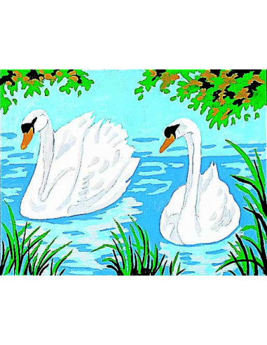 Kit canevas : 20x25 cm, Cygnes