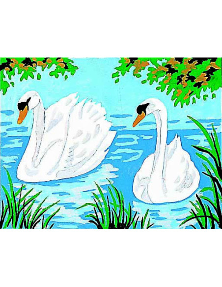 Kit canevas : 20x25 cm, Cygnes