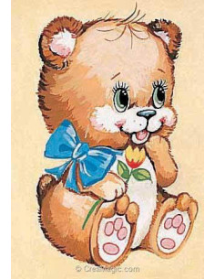 Kit canevas : 20x25 cm, Ourson
