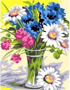 Kit canevas : 20x25 cm,Bouquet
