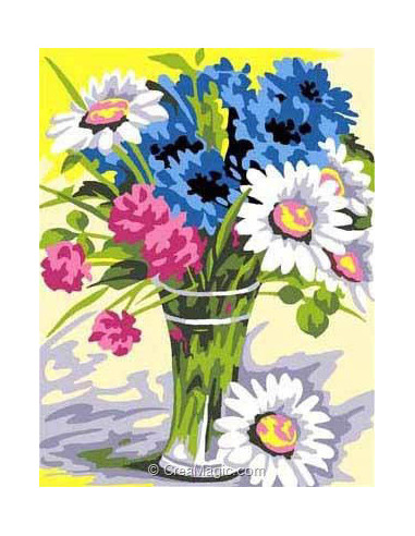 Kit canevas : 20x25 cm,Bouquet
