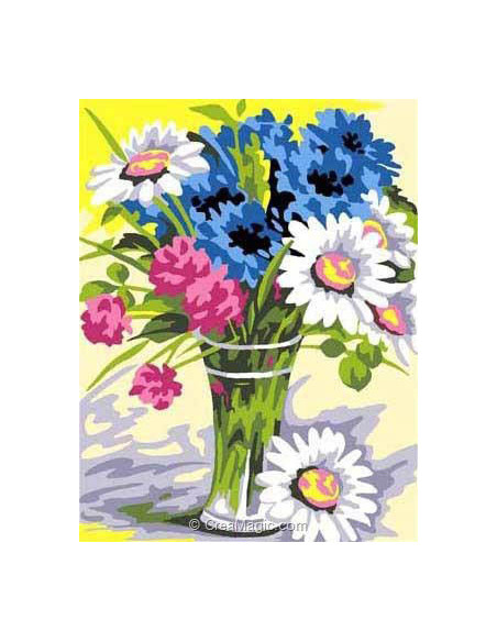 Kit canevas : 20x25 cm,Bouquet