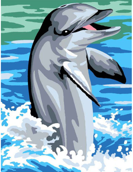 Kit canevas : 20x25 cm, Dauphin