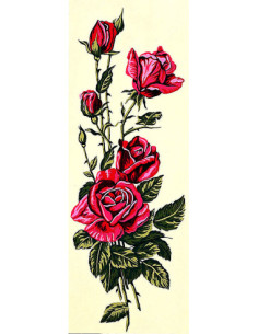Canevas : 25x60 cm, Rose rouge