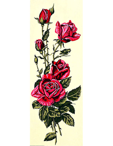 Canevas : 25x60 cm, Rose rouge