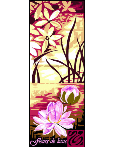 Canevas : 25x60 cm, Fleurs de lotus 3