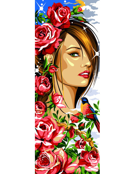 Canevas : 25x60 cm, Rêve rose