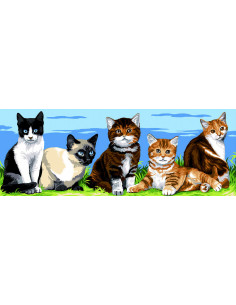 Canevas : 25x60 cm, Les chatons