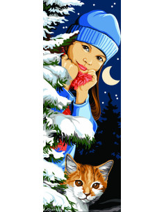 Canevas : 25x60 cm, Cache-cache d'hiver