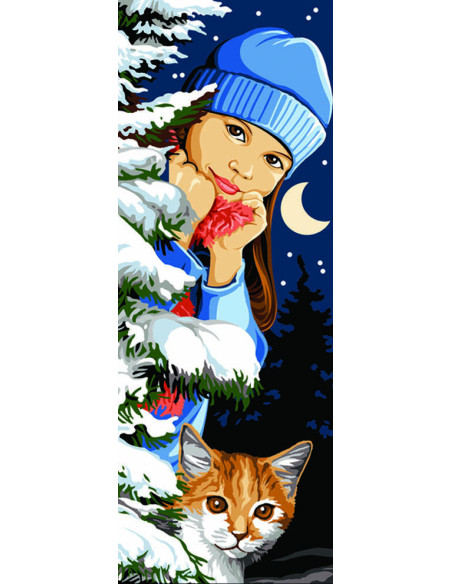 Canevas : 25x60 cm, Cache-cache d'hiver