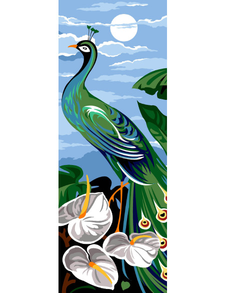 Canevas : 25x60 cm, N18 - paon