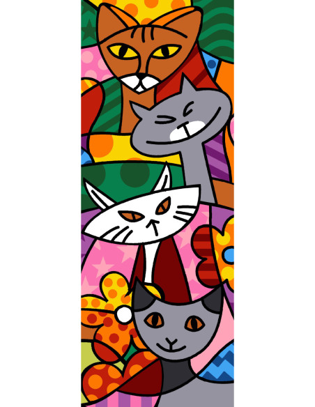 Canevas : 25x60 cm, N19 - cats color
