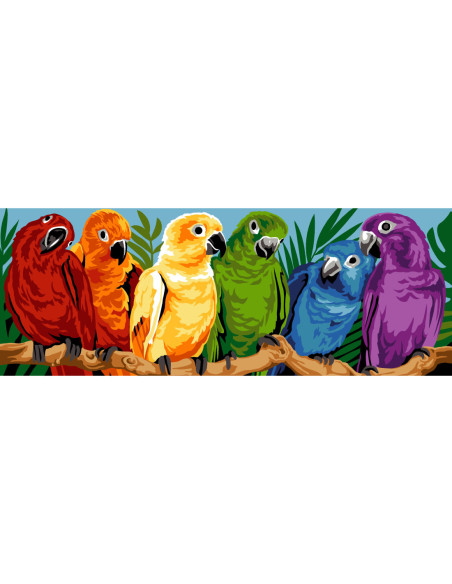 Canevas : 25x60 cm, N19 - arc en ciel de plume