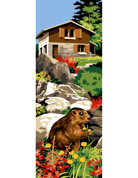 Canevas : 25x60 cm, N20 - refuge aux marmottes