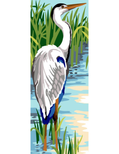 Canevas : 25x60 cm, N22 - héron