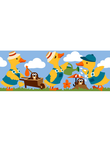 Canevas : 25x60 cm, N22 - le jardin des canetons