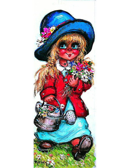Canevas : 25x60 cm, Petite fleuriste