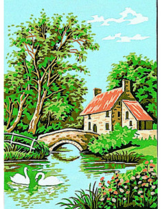 Canevas : 30x40 cm, Le hameau