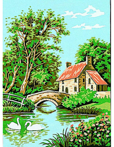 Canevas : 30x40 cm, Le hameau