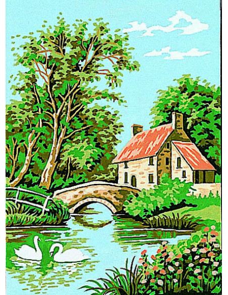 Canevas : 30x40 cm, Le hameau