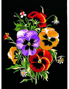 Canevas : 30x40 cm, Pensées