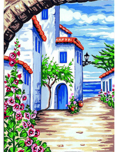 Canevas : 30x40 cm, Au loin, la mer