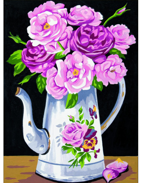 Canevas : 30x40 cm, Les roses