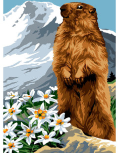 Canevas : 30x40 cm, N18 la marmotte