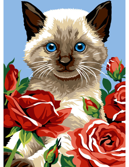 Canevas : 30x40 cm, N18 - parfum des roses