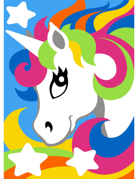 Canevas : 30x40 cm, N18 licorne color