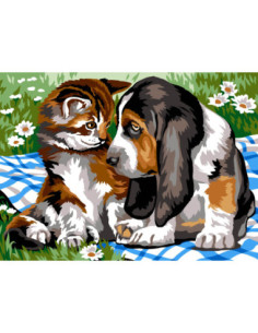 Canevas : 30x40 cm, N19 - les yeux dans les yeux