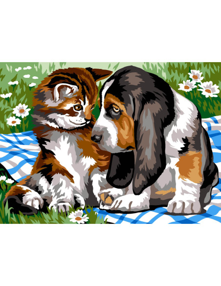 Canevas : 30x40 cm, N19 - les yeux dans les yeux