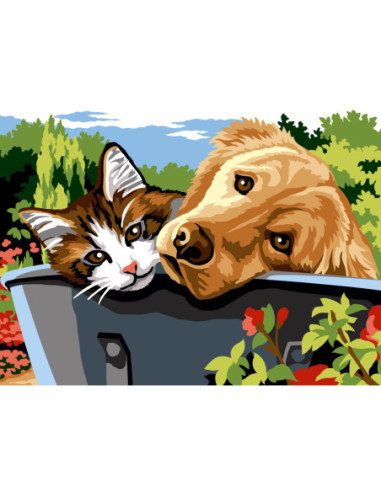 Canevas : 30x40 cm, N19 - dans la brouette