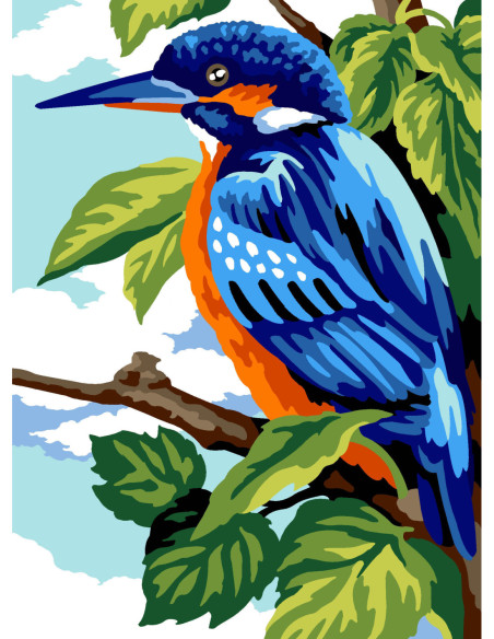 Canevas : 30x40 cm, N22 - martin pêcheur