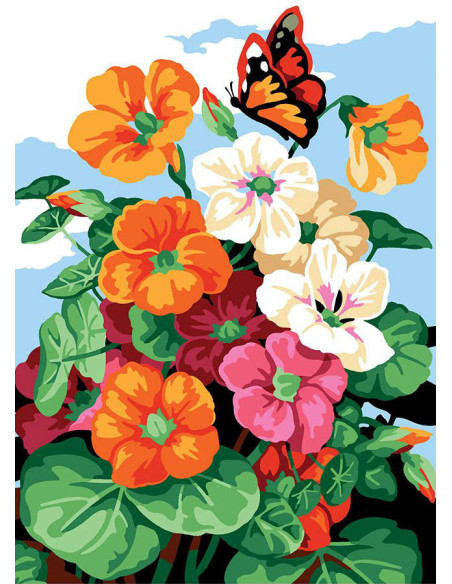 Canevas : 30x40 cm, N23 - les capucines