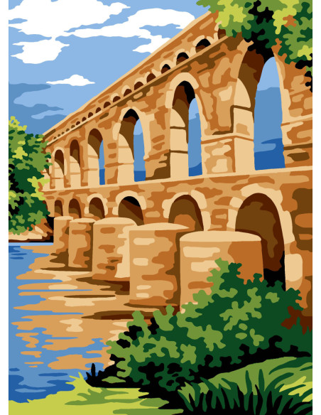 Canevas : 30x40 cm, N23 - le pont du Gard