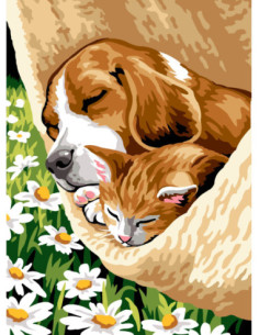 Canevas : 30x40 cm, N23 - la sieste