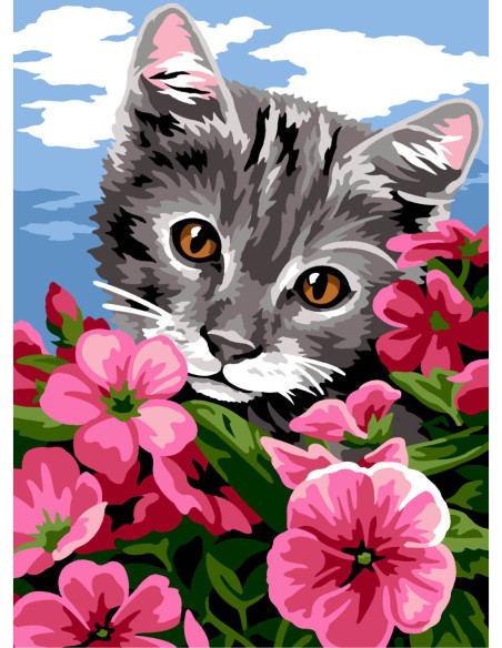 Canevas : 30x40 cm, N23 - dans les fleurs