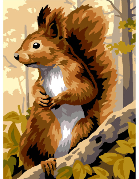 Canevas : 30x40 cm, N23 - l'écureuil