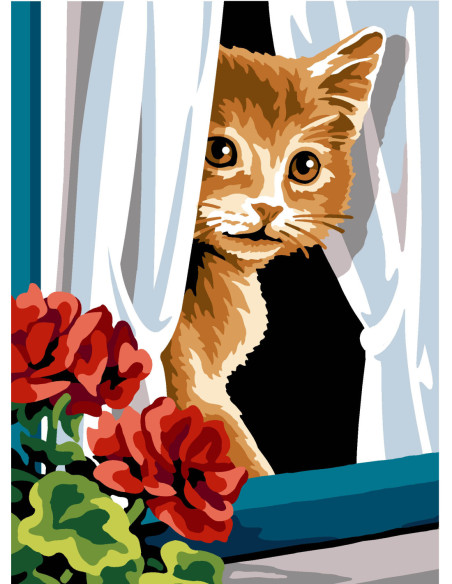 Canevas : 30x40 cm, N24 - au rideau