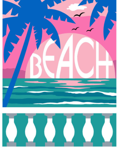 Canevas : 30x40 cm, N24 - beach