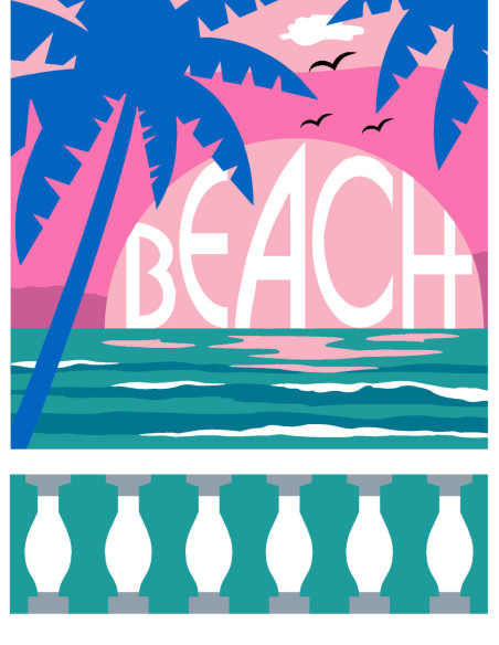 Canevas : 30x40 cm, N24 - beach