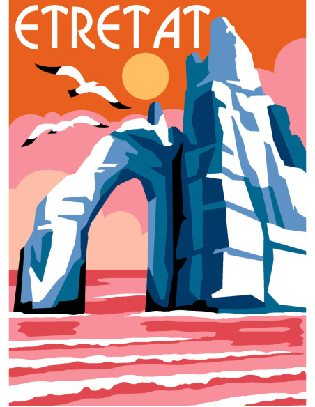 Canevas : 30x40 cm, N24 - Etretat