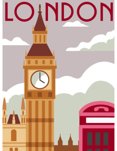 Canevas : 30x40 cm, N24 - London