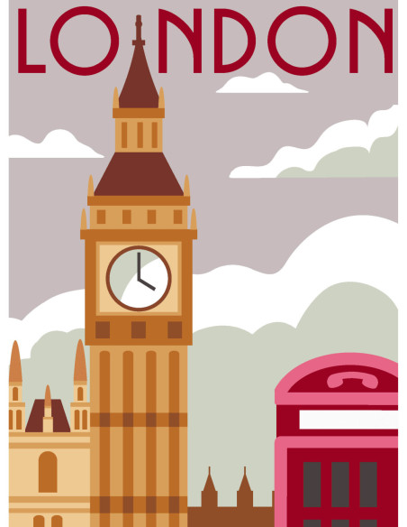 Canevas : 30x40 cm, N24 - London